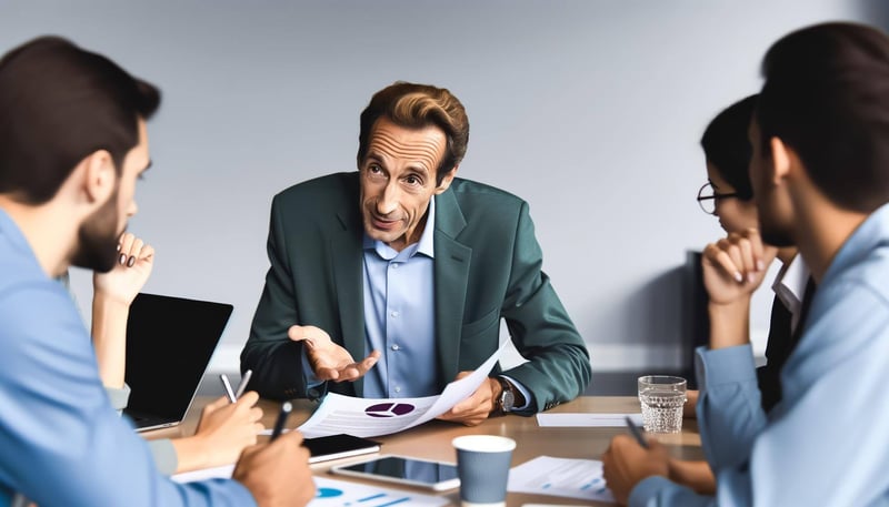 Imagen que describa a un proveedor experto negociando con sus clientes